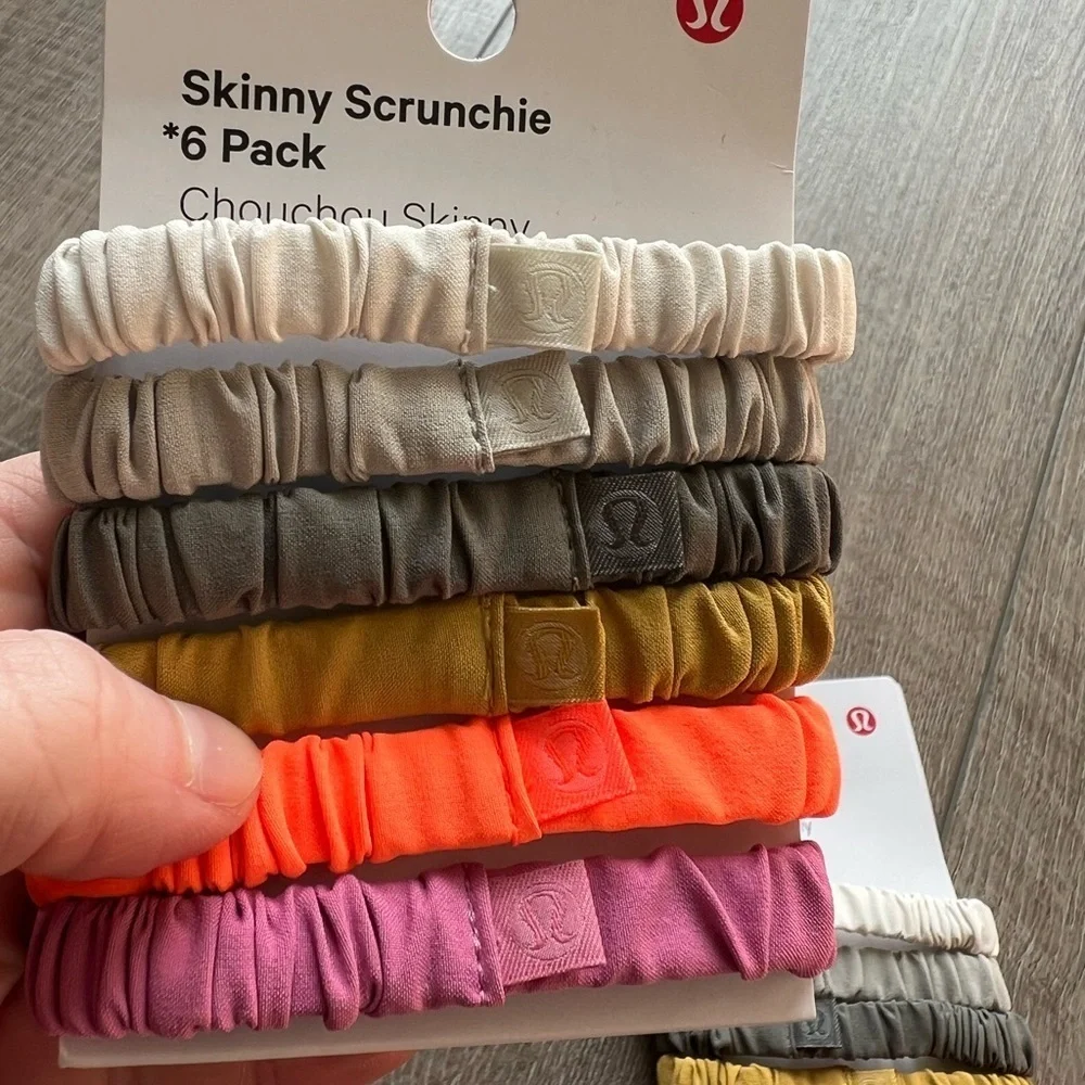 Lot of 2 Lululemon Skinny Scrunchie 6 Pack